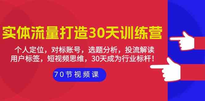 实体流量打造30天训练营：个人定位，对标账号，选题分析，投流解读（70节）-千帆网赚