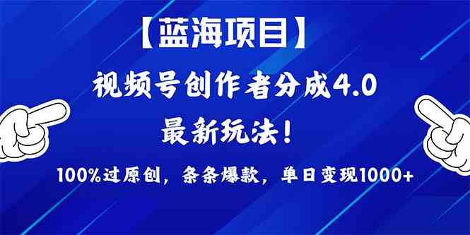（9777期）2024蓝海项目视频号，最新方法， 100%过原创，条条爆款，单日变现1K+，…-千帆网赚