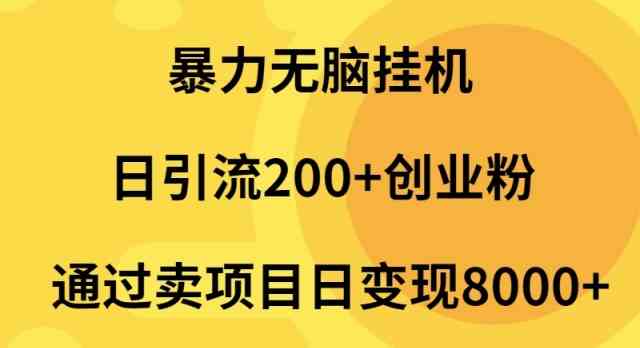 （9788期）暴力无脑挂机日引流200+创业粉通过卖项目日变现2000+-千帆网赚