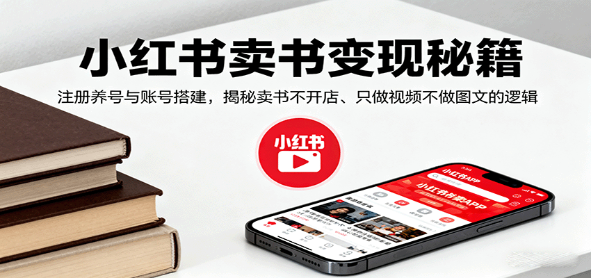 小红书卖书变现秘籍，注册养号与账号搭建，揭秘卖书不开店、只做视频不做图文的逻辑-千帆网赚