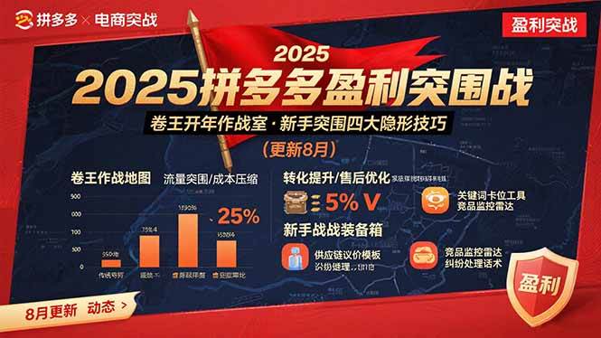 （15687期）2025拼多多盈利突围战：卷王开年作战室，新手突围四大隐形技巧(更新8月)-千帆网赚