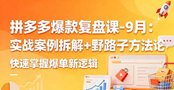 (16176期)拼多多爆款复盘课-9月:实战案例拆解+野路子方法论,快速掌握爆单新逻辑-千帆网赚