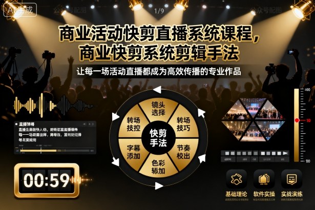 商业活动快剪直播系统课程，商业快剪系统剪辑手法-千帆网赚