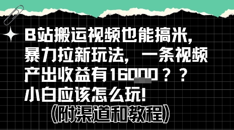 b站掘金计划？搬运视频也能挣拉新的收益，小白应该怎么玩！-千帆网赚