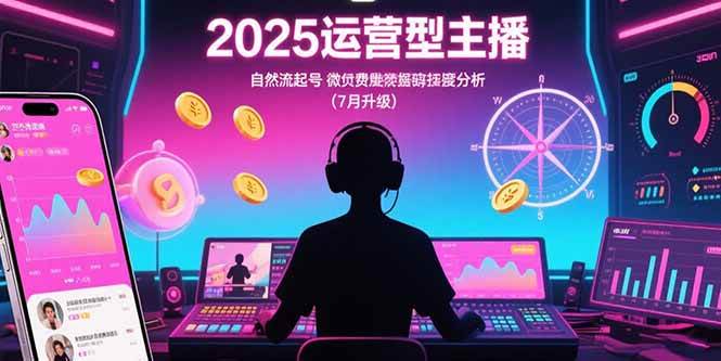 （15508期）2025运营型主播：自然流起号，微付费投放技巧，罗盘数据深度解析(7月更新)-千帆网赚