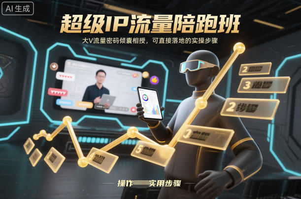 超级IP流量陪跑班，大V流量密码倾囊相授，可直接落地的实操步骤-千帆网赚