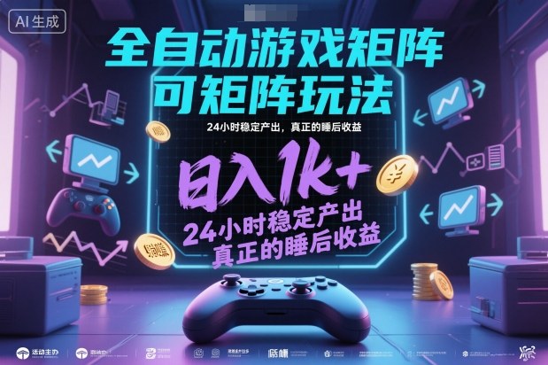 全自动游戏掘金，可矩阵操作，日入1k+，24小时稳定产出，真正的睡后收益【揭秘】-千帆网赚