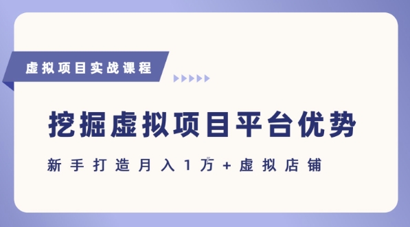 抓住虚拟项目各平台优势，新手轻松月入1W+(给出具体建议)-千帆网赚