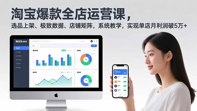 （16928期）淘宝爆款全店运营课2.0，选品上架、极致数据、店铺矩阵，系统教学，实现单店月利润破5万+-千帆网赚