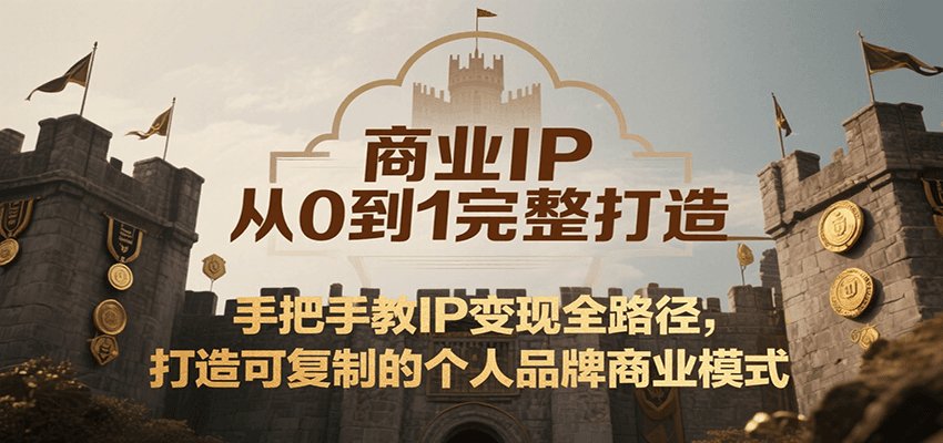 商业IP从0到1完整打造，手把手教IP变现全路径，打造可复制的个人品牌商业模式-千帆网赚
