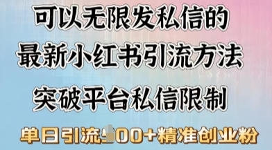最新“摆烂式”引流打法，小红书私信引流，单天引流100+-千帆网赚