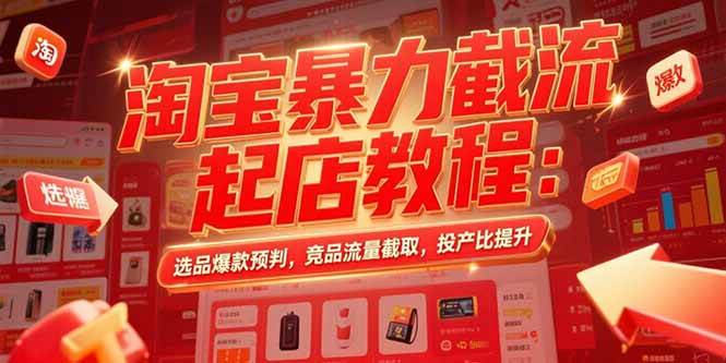 （15468期）淘宝暴力截流起店教程：选品爆款预判，竞品流量截取，投产比提升-千帆网赚