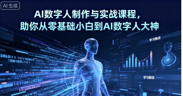 AI数字人制作与实战课程，助你从零基础小白到AI数字人大神-千帆网赚