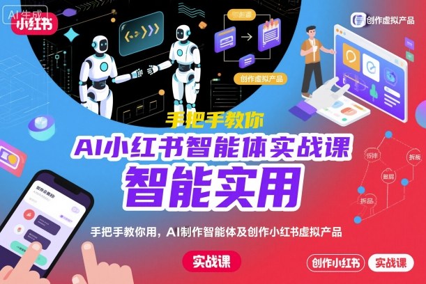 AI小红书智能体实战课，手把手教你用AI制作智能体及创作小红书虚拟产品，提效+内容商业化-千帆网赚