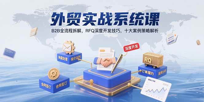 （15562期）外贸实战系统课：B2B全流程拆解，RFQ深度开发技巧，十大案例策略解析-千帆网赚
