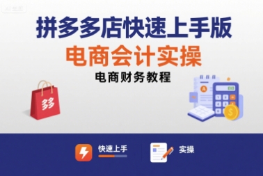 拼多多店快速上手版电商会计实操-电商财务教程-千帆网赚