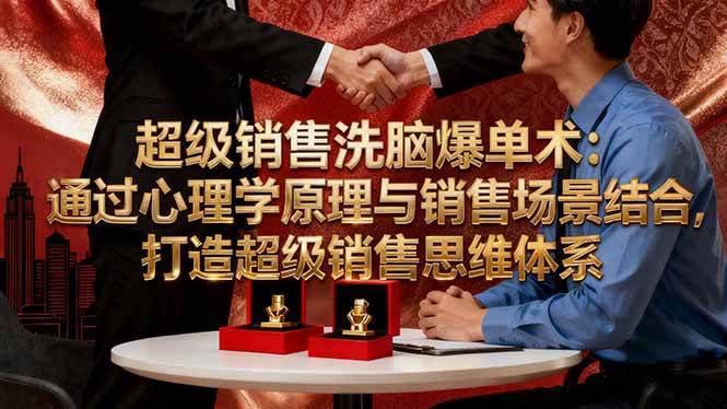 （16370期）超级销售洗脑爆单术：通过心理学原理与销售场景结合,打造超级销售思维体系-千帆网赚