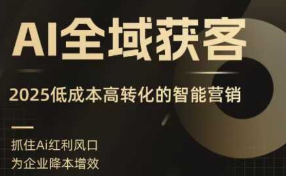 AI全域获客实训营，2025低成本高转化的智能营销，精准找客，高效营销-千帆网赚