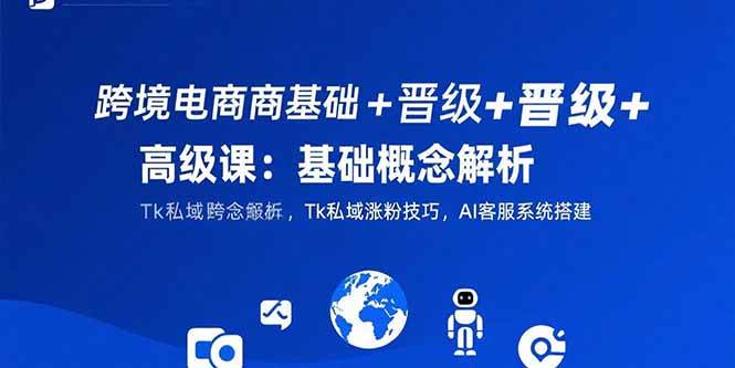 （15496期）跨境电商基础+晋级+高级课：基础概念解析,Tk私域涨粉技巧,AI客服系统搭建-千帆网赚