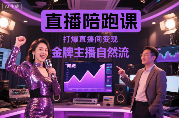直播陪跑课，金牌主播自然流打爆直播间，复制高变现玩法-千帆网赚