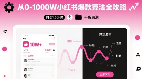 从0-1000W小红书爆款算法全攻略，时长1.5小时，干货满满-千帆网赚
