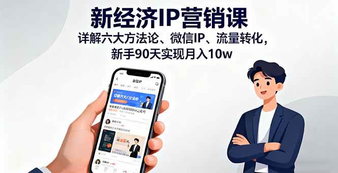 （16194期）新经济IP营销课：详解六大方法论、微信IP、流量转化，新手90天实现月入10w-千帆网赚