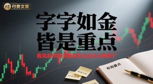 付费文章：字字如金 皆是重点， 看完后 你就清楚该怎么在大A布局了-千帆网赚
