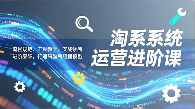 （16927期）淘系系统运营进阶课2.0，流程规范、工具教学、实战诊断，进阶突破，打造高盈利店铺模型-千帆网赚