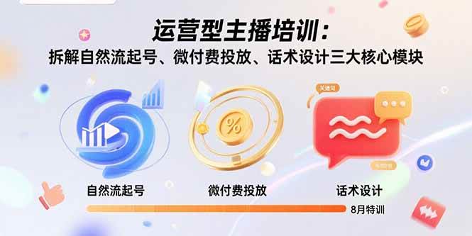 （15654期）运营型主播培训：拆解自然流起号、微付费投放、话术设计三大核心模块-8月-千帆网赚