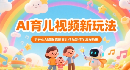 AI育儿视频新玩法，穷开心AI改编唱歌育儿作品制作全流程拆解-千帆网赚