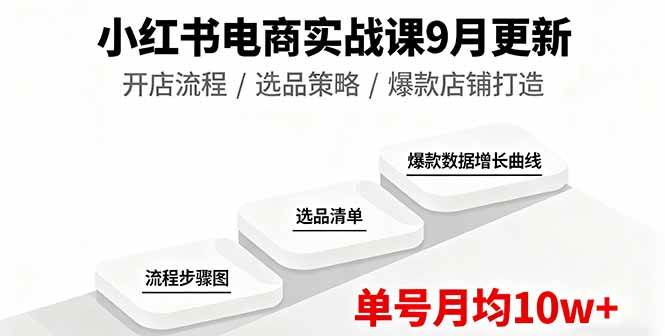 （16120期）小红书电商实战课9月更新，开店流程/选品策略/爆款店铺打造，单号月均10w+-千帆网赚
