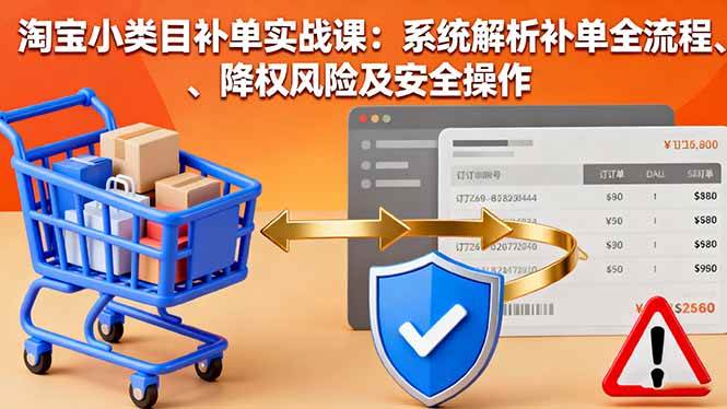 （16239期）淘宝小类目补单实战课：系统解析补单全流程、降权风险及安全操作-千帆网赚