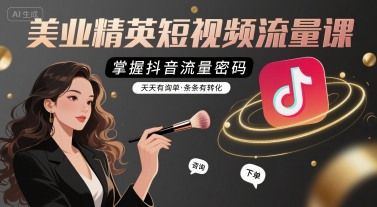 美业精英短视频流量课，掌握抖音流量密码，天天有询单，条条有转化-千帆网赚
