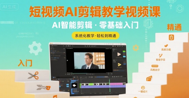 短视频AI剪辑教学视频课，入门到精通-千帆网赚