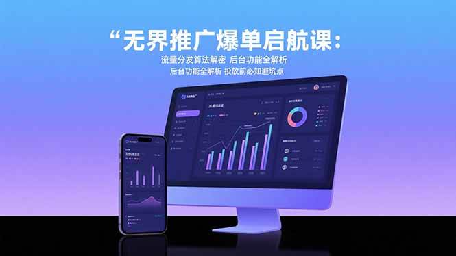 （15567期）无界推广爆单启航课：流量分发算法解密 后台功能全解析 投放前必知避坑点-千帆网赚