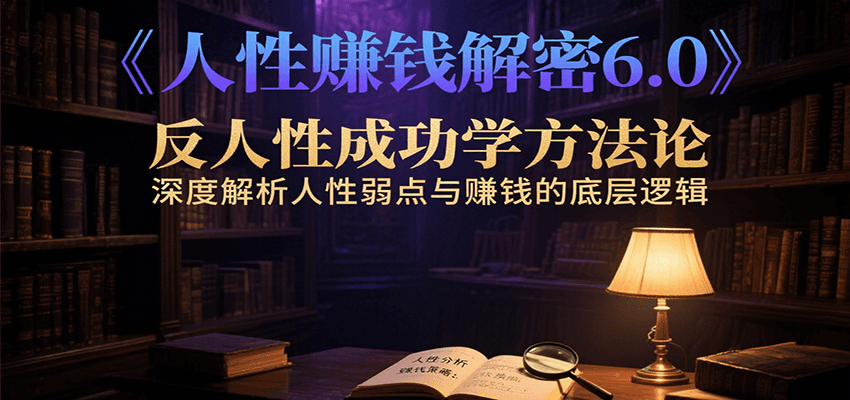 人性赚钱解密6.0，反人性成功学方法论，深度解析人性弱点与赚钱的底层逻辑-千帆网赚