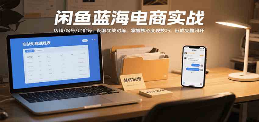 闲鱼蓝海电商实战，涵盖店铺、起号、定价等，配套实战对练，掌握核心变现技巧-千帆网赚