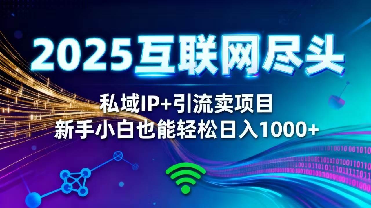 （16485期）2025网创尽头王炸项目！私域 IP + 精准引流，新手小白在家躺赚日入 1000+-千帆网赚
