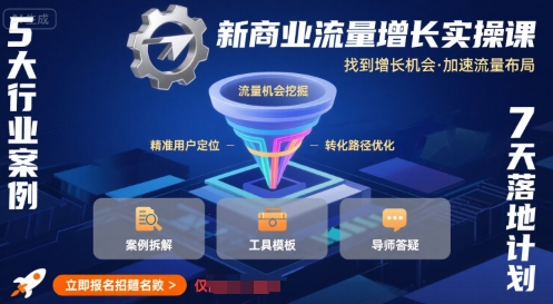 新商业流量增长实操课，找到增长机会，加速流量布局-千帆网赚
