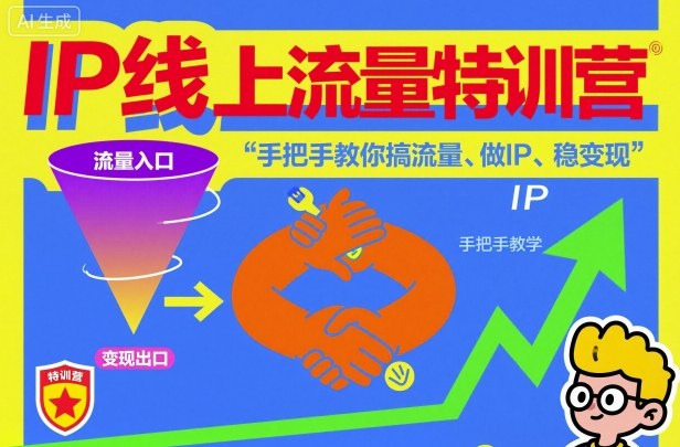 IP线上流量特训营，手把手教你搞流量、做IP、稳变现-千帆网赚