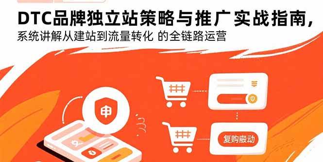 （15818期）DTC品牌独立站策略与推广实战指南，系统讲解从建站到流量转化的全链路运营-千帆网赚