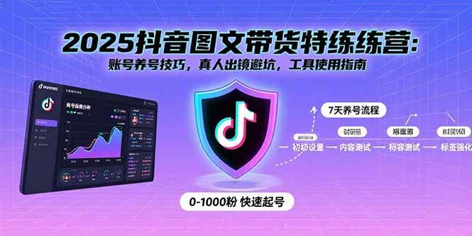 （15861期）2025抖音图文带货特练营：账号养号技巧，真人出镜避坑，工具使用指南-千帆网赚