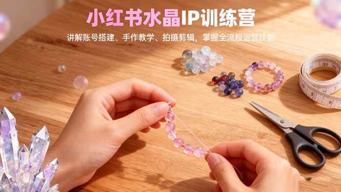 （16475期）小红书水晶IP训练营，讲解账号搭建、手作教学、拍摄剪辑，全流程运营技能-千帆网赚