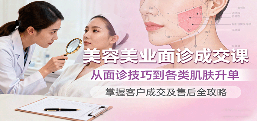 美容美业面诊成交课，从面诊技巧到各类肌肤升单，掌握客户成交及售后全攻略-千帆网赚