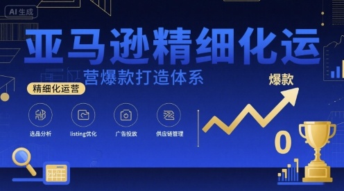 亚马逊精细化运营爆款打造体系，视频课+全套资料文档-千帆网赚