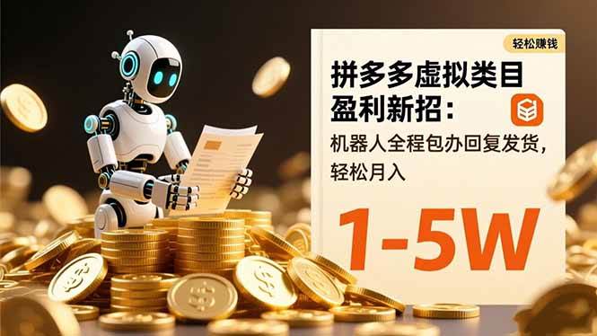 （16529期）拼多多虚拟类目盈利新招：机器人全程包办回复发货，轻松月入 1-5W-千帆网赚
