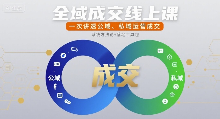 全域成交线上课，一次讲透公域、私域运营成交-千帆网赚