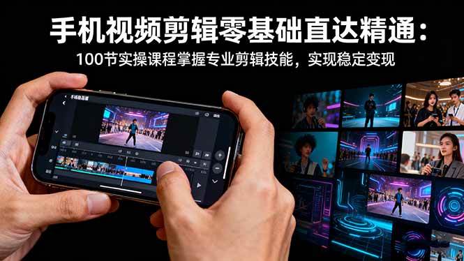 （16466期）手机视频剪辑零基础直达精通：100节实操课程掌握专业剪辑技能，实现稳…-千帆网赚