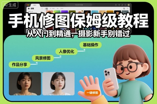 手机修图保姆级教程，从入门到精通，摄影新手别错过-千帆网赚
