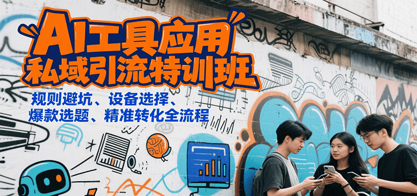 AI工具应用私域引流特训班，规则避坑、设备选择、爆款选题、精准转化全流程-千帆网赚